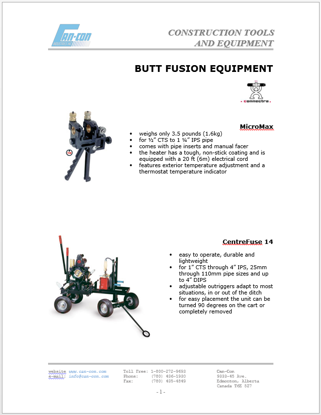 Construction Equipment Catalogue
