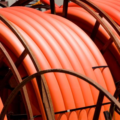 Orange conduit pipe